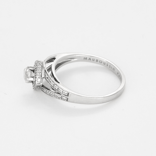 Bague 53.5 Mauboussin - Solitaire Love my Love N°3 - Bague en or blanc et diamants 58 Facettes DV11983-5