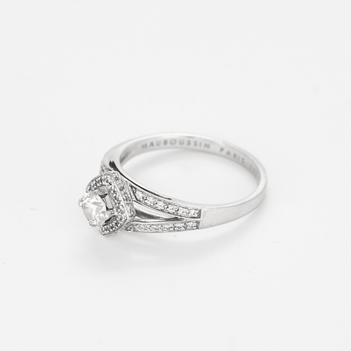 Bague 53.5 Mauboussin - Solitaire Love my Love N°3 - Bague en or blanc et diamants 58 Facettes DV11983-5