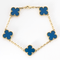 Bracelet Van Cleef & Arpels - Vintage Alhambra - Bracelet en or jaune et agate bleue 58 Facettes DV8241-4