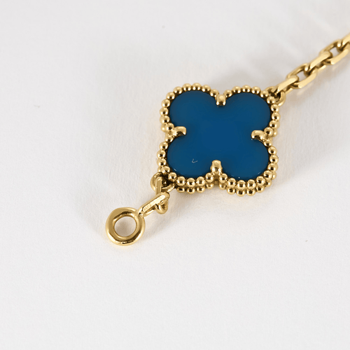 Bracelet Van Cleef & Arpels - Vintage Alhambra - Bracelet en or jaune et agate bleue 58 Facettes DV8241-4