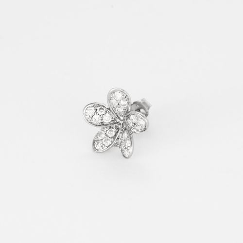 Boucles d'oreilles Boucles d'oreilles fleurs en or blanc et diamants 58 Facettes DV12539-4
