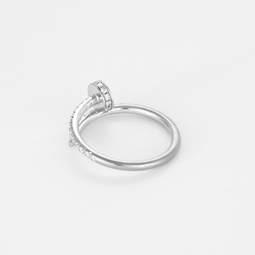 Bague 51 CARTIER - Juste un Clou- Petit Modèle semi pavé - Bague en or gris et diamants 58 Facettes DV8241-5-51-2