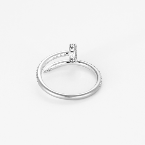 Bague 51 CARTIER - Juste un Clou- Petit Modèle semi pavé - Bague en or gris et diamants 58 Facettes DV8241-5-51-2