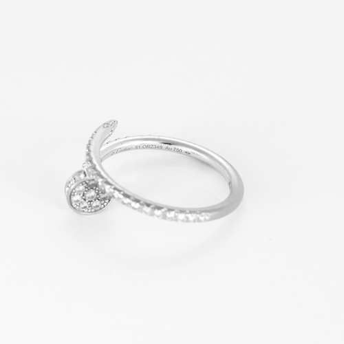 Bague 51 CARTIER - Juste un Clou- Petit Modèle semi pavé - Bague en or gris et diamants 58 Facettes DV8241-5-51-2