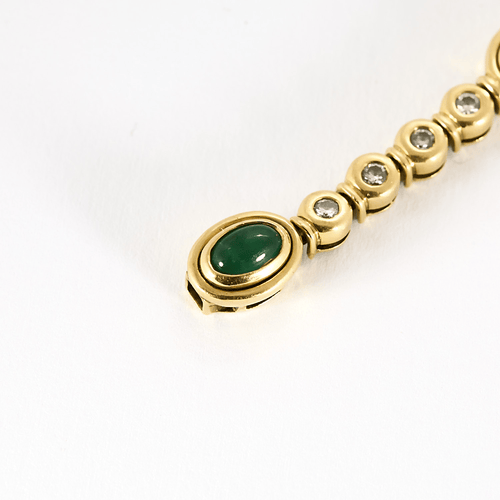 Bracelet en or jaune, diamants et émeraudes 58 Facettes DV22637-3