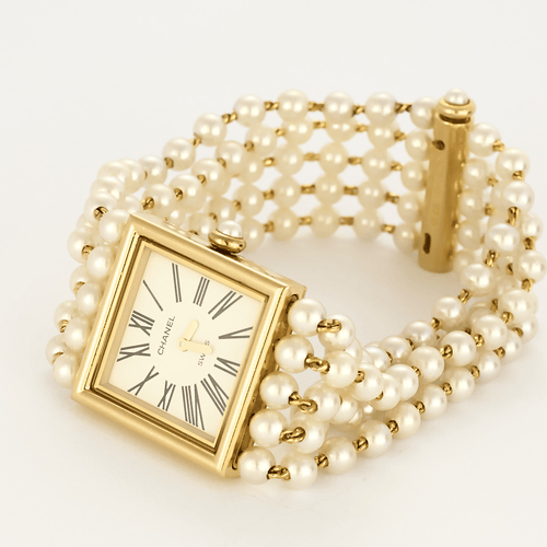 Montre CHANEL - Mademoiselle - Montre bijou or jaune et perles 58 Facettes DV23243-1
