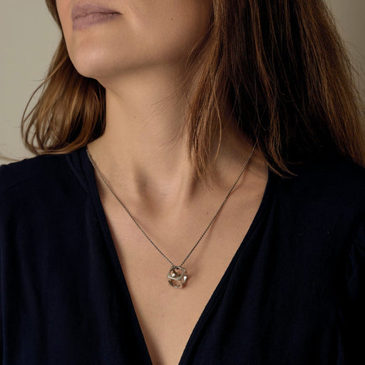 Collier DINH VAN -Le Pavé grand modèle - Pendentif et chaîne en argent 58 Facettes DDV21270-3