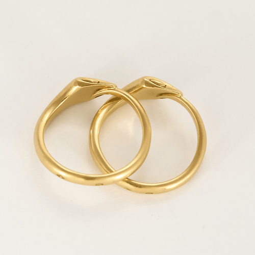 Bague 54 Boucheron - Trouble Vintage - Deux bagues en or jaune à motif de tête de serpent 58 Facettes DV25624-2