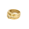 Bague 50 Bague jonc godronnée en or jaune et diamants 58 Facettes DV21752-5-50-1