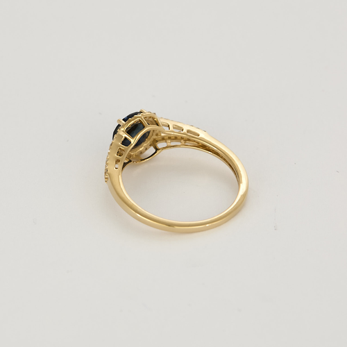 Bague en or jaune saphir et diamants