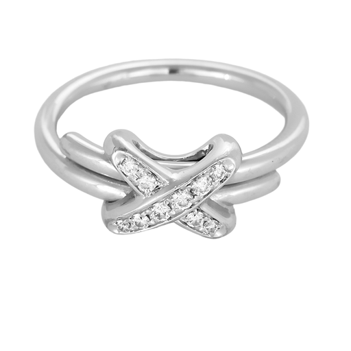 Bague 52 CHAUMET - Bague Jeux de Liens en or gris et diamants 58 Facettes DV25564-1