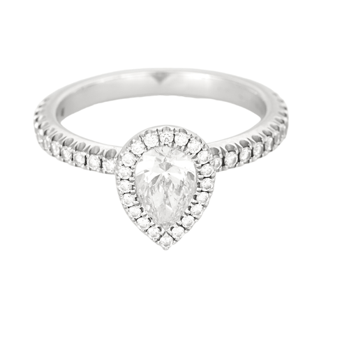 53 De Beers - Aura - Bague en platine et diamants 58 Facettes DV20843-4