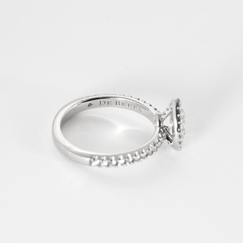 Bague 53 De Beers - Aura - Bague en platine et diamants 58 Facettes DV20843-4