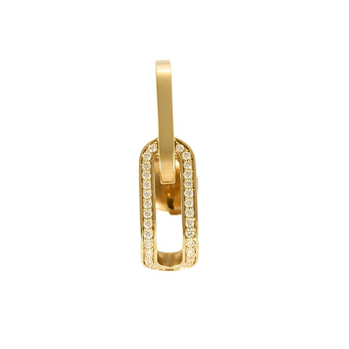 Boucles d'oreilles DINH VAN - Mono-boucle d’oreille Maillon en or jaune diamants 58 Facettes DV25288-3