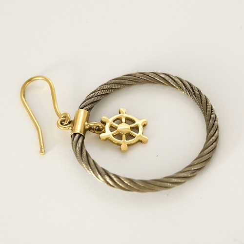Boucles d'oreilles FRED - FORCE 10 Vintage - Paire de boucles d'oreilles en acier et or jaune 58 Facettes DV26267-5