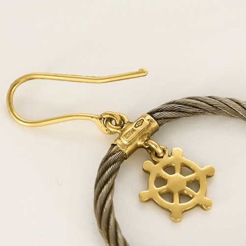 Boucles d'oreilles FRED - FORCE 10 Vintage - Paire de boucles d'oreilles en acier et or jaune 58 Facettes DV26267-5