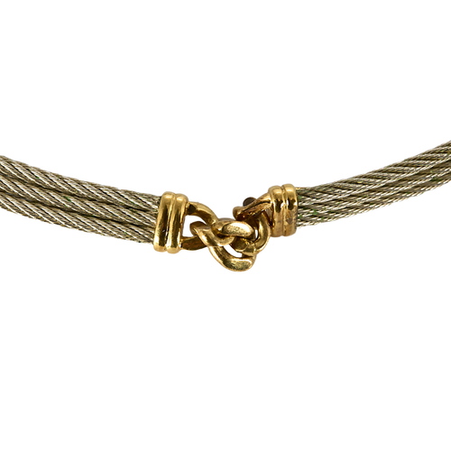 FRED - FORCE 10 Vintage - Collier en acier et or jaune