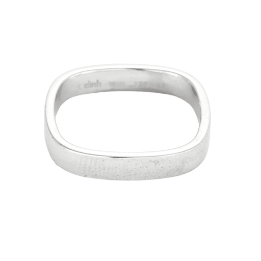 Bague 62 DINH VAN - Alliance carrée en or blanc 58 Facettes DV26290-1-62-2