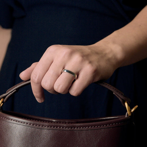 Bague 62 DINH VAN - Alliance carrée en or blanc 58 Facettes DV26290-1-62-2