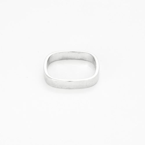 Bague 62 DINH VAN - Alliance carrée en or blanc 58 Facettes DV26290-1-62-2