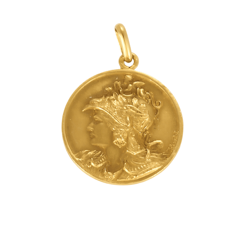 Pendentif R. Bouvet - Médaille en or jaune à motif de la République 58 Facettes DV26327-3