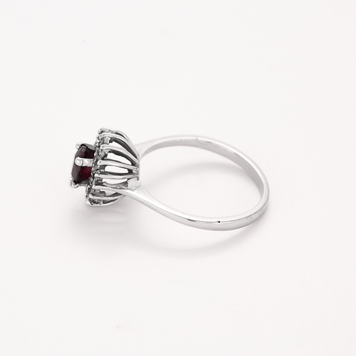 Bague 58,5 Bague marguerite en or blanc, diamants et rubis 58 Facettes DV25961-5-585-5