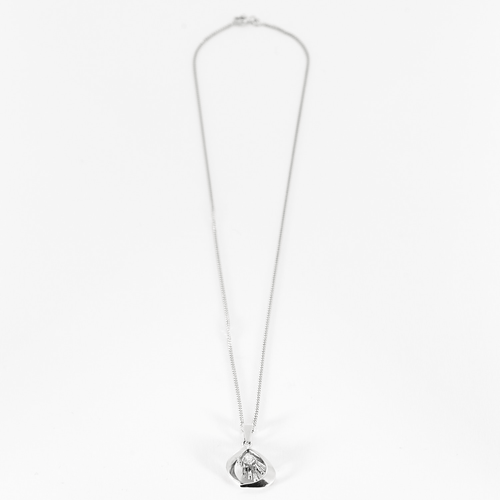 Chaîne en or blanc retenant un pendentif serti d'un diamant 58 Facettes DV25961-7