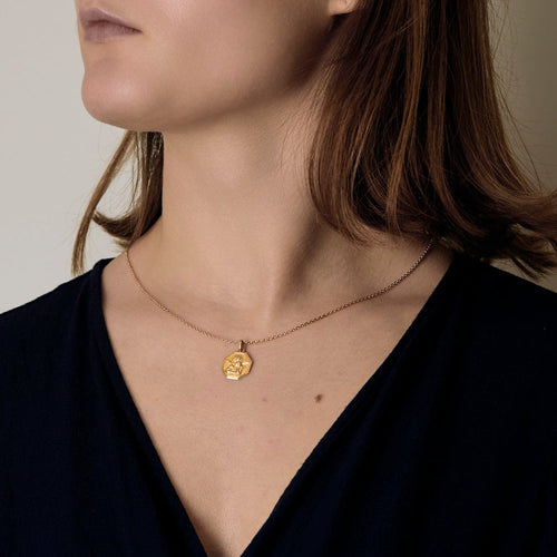 Collier Chaîne en or jaune retenant une médaille de baptême 58 Facettes DV25961-6