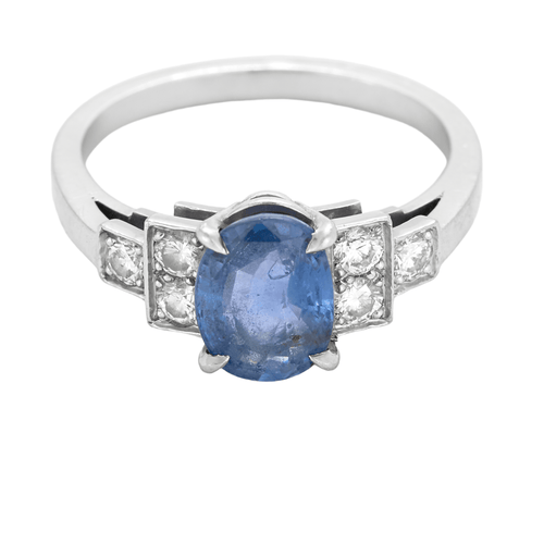 Bague 52,5 Bague en platine, saphir et diamants 58 Facettes DV11567-1-525-6