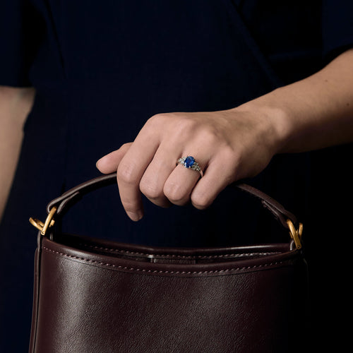 Bague 52,5 Bague en platine, saphir et diamants 58 Facettes DV11567-1-525-6