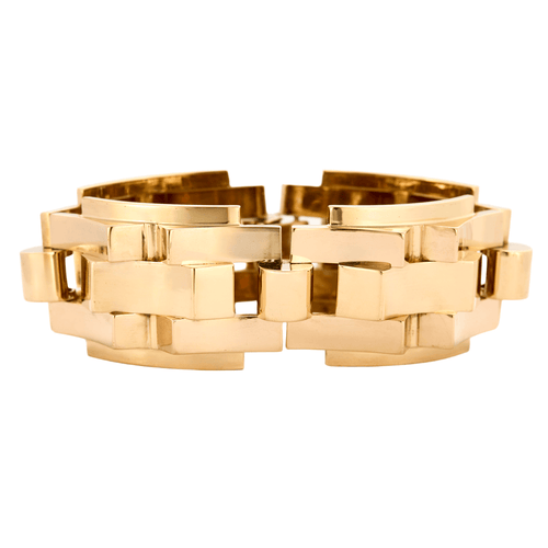 Bracelet Important Bracelet Tank en or jaune et or rose 58 Facettes DV25443-1
