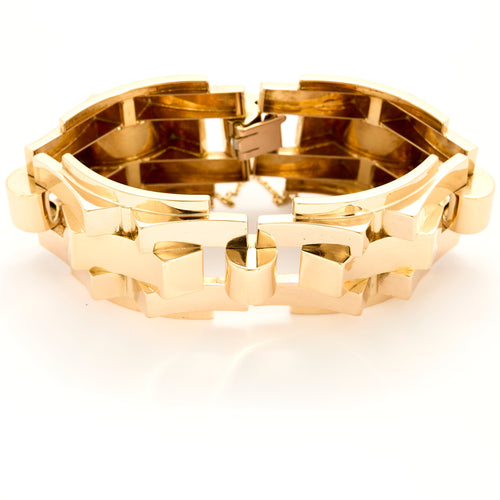 Bracelet Important Bracelet Tank en or jaune et or rose 58 Facettes DV25443-1