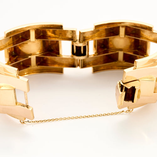 Bracelet Important Bracelet Tank en or jaune et or rose 58 Facettes DV25443-1