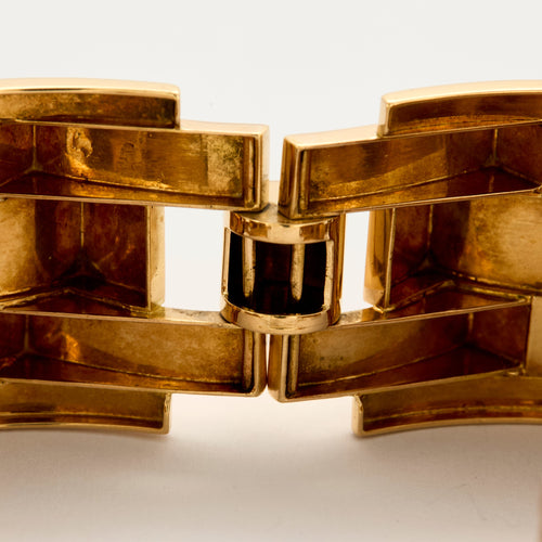 Bracelet Important Bracelet Tank en or jaune et or rose 58 Facettes DV25443-1