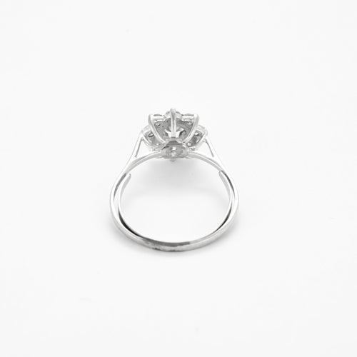 Bague marguerite or blanc et diamants