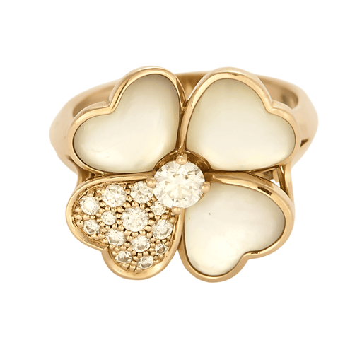 Bague 61 Van Cleef & Arpels - Cosmos - Bague en or rose, nacre et diamants 58 Facettes DV23486-3