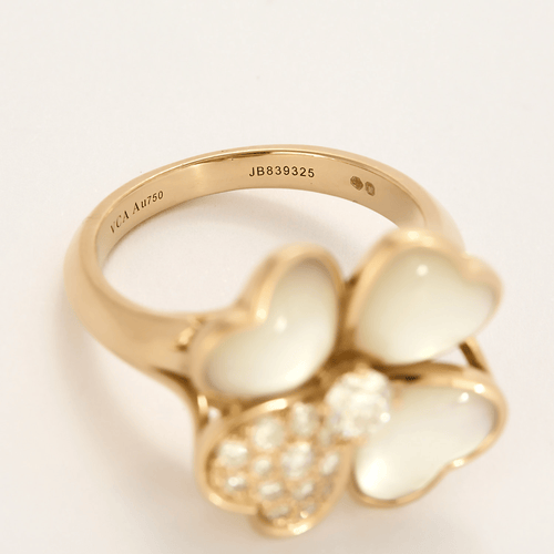 Bague 61 Van Cleef & Arpels - Cosmos - Bague en or rose, nacre et diamants 58 Facettes DV23486-3