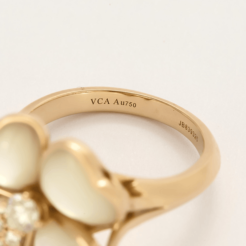 Bague 61 Van Cleef & Arpels - Cosmos - Bague en or rose, nacre et diamants 58 Facettes DV23486-3