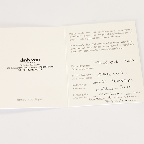 Collier DINH VAN - Collier menottes R10 en or blanc 58 Facettes DV17080-3