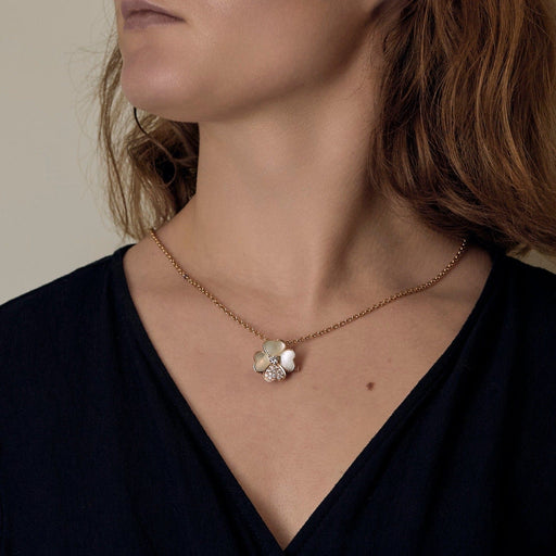 Broche Van Cleef & Arpels - Cosmos - Broche transformable en or rose ,nacre blanche et diamants 58 Facettes DV23486-4