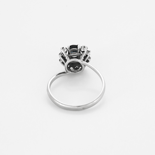 Bague 56 Bague en or blanc, saphir et diamants 58 Facettes DV0942-8-56-3