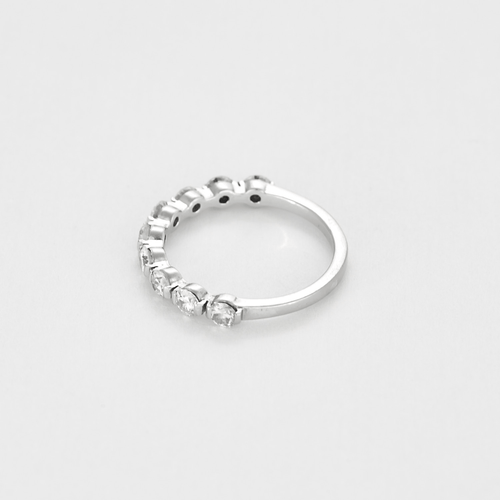 Bague 50 Demie Alliance en or gris et diamants 58 Facettes DV26595-2