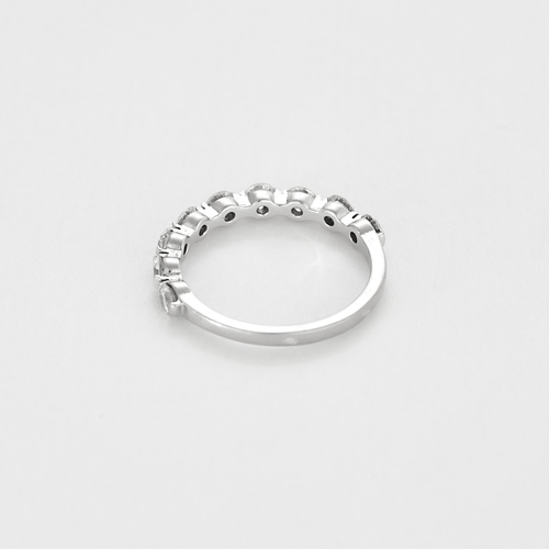 Bague 50 Demie Alliance en or gris et diamants 58 Facettes DV26595-2