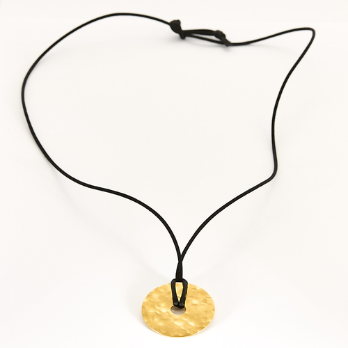 DINH VAN - PI - Pendentif en or jaune et cordon de soie noir