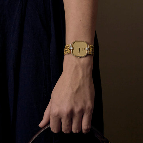 Vacheron Constantin - Montre en or jaune à boitier carré à pans coupés à mouvement quartz 58 Facettes DV26220-7