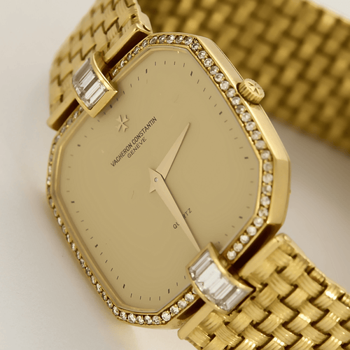 Vacheron Constantin - Montre en or jaune à boitier carré à pans coupés à mouvement quartz 58 Facettes DV26220-7