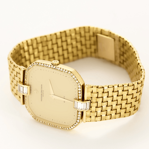 Vacheron Constantin - Montre en or jaune à boitier carré à pans coupés à mouvement quartz 58 Facettes DV26220-7