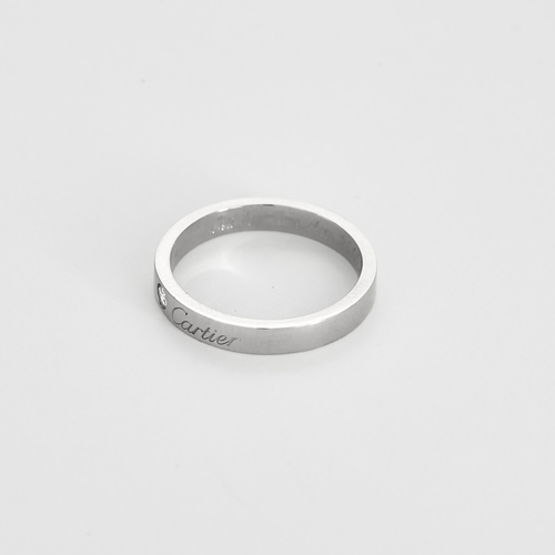 Cartier - Alliance C - Bague en platine et diamant
