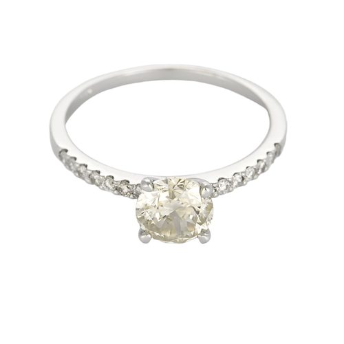 Bague en or 14K et diamant fancy Yellow gray