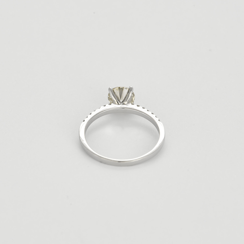 Bague en or 14K et diamant fancy Yellow gray